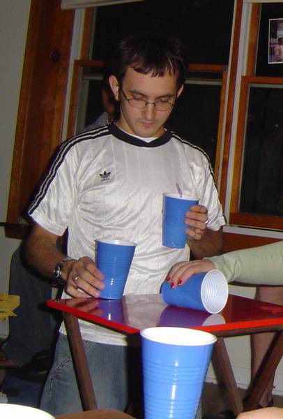 Brendan Preps for Flip Cup